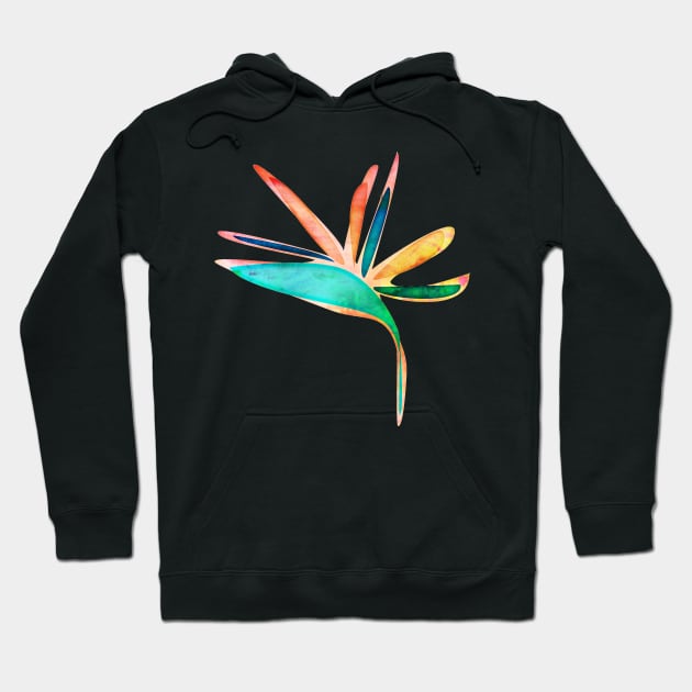 Bird of Paradise watercolor Flower Hoodie by bruxamagica